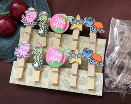 Pin Clothespins,wall art decorated wooden clips,Birthday Party Favor Dec... - £5.73 GBP+
