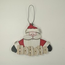 &quot;Ho, Ho, Ho&quot; Santa Claus Painted Wooden Crafty Holiday Christmas 3.75&quot; Ornament - £3.19 GBP