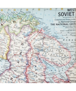 1959 Western Soviet Union Map National Geographic Antique 24.75 x 19&quot; F13H - €34,32 EUR