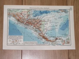 1938 Vintage Map Central America Guatemala Honduras Nicaragua Costa Rica Panama - £15.27 GBP