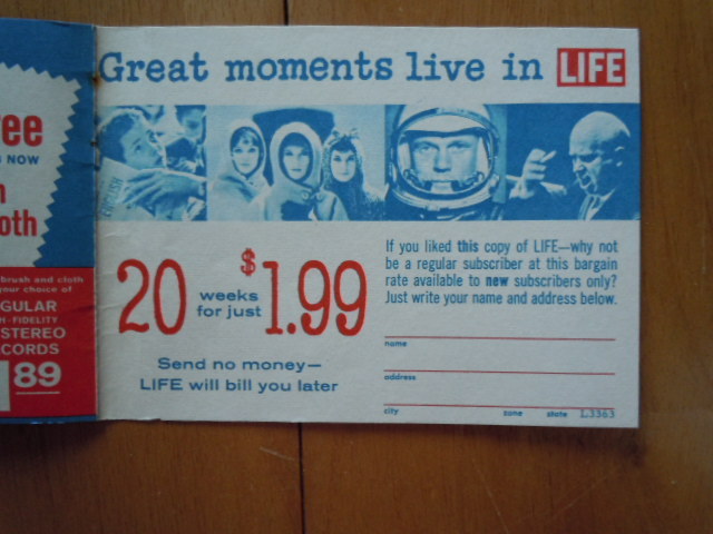 Primary image for Vintage Columbia Record Club & Life Magazine Coupon 1970's