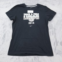 Track &amp; Field Nike Shirt Womens XL Black Short Sleeve Round Slim Fit Pri... - $18.69