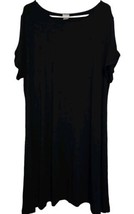 Chicos 4(20-22) Black Tunic T-Shirt Slinky Pullover Dress  - $38.99