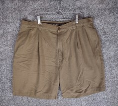 Tommy Bahama Shorts Mens Size 38 Tan 100% Silk Pleated Front Chino Preppy Relax - £15.00 GBP