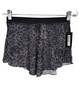 Bloch Ladies Janise Animal Print Mesh Pull On Skirt M Black Gray New - $24.74