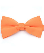 Boy&#39;s 1.5&quot; Poly Satin Banded Bow Ties - Orange - £5.44 GBP