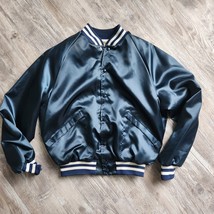 King Louie Jacket Mens L Libbey Blue Satin Bomber Varsity Snap USA Made ... - $47.41