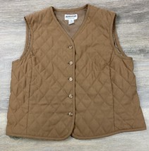 Pendleton Women&#39;s Quilted Brown Button Up Vest Size Small Sz Medium - £14.55 GBP