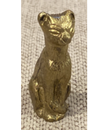 Vintage Brass Cat Figurine Kitty Sitting 2-1/4&quot; Tall - $189.09 MXN