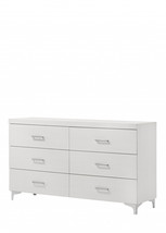 58 Inch White Solid and Manufactured Wood Six Drawer Double Dresser - $12,655.26 MXN