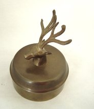  Brass Deer Trinket Box Vintage - £35.96 GBP
