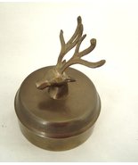  Brass Deer Trinket Box Vintage - £35.54 GBP