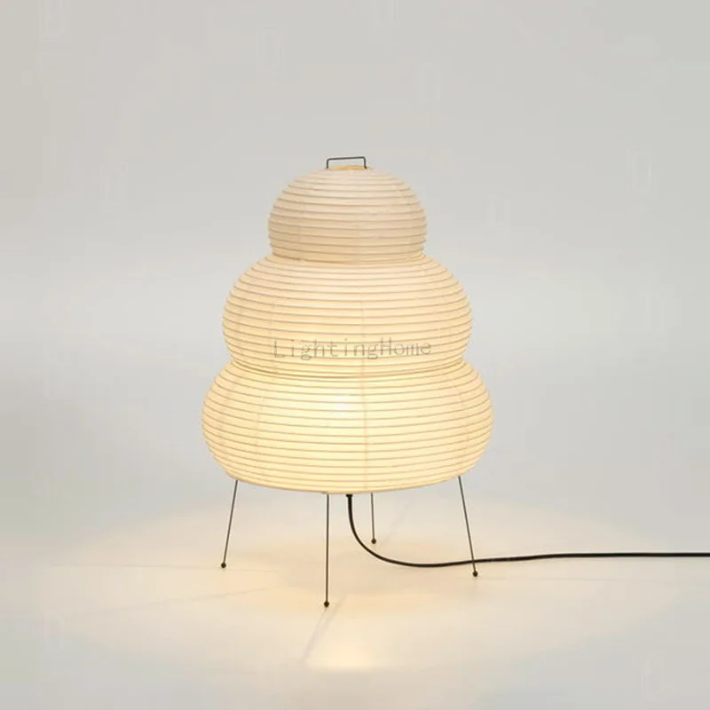 Japanese Design Akari Wabi-sabi Table Lamp White Rice Paper Decorative Desk - $45.14+