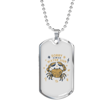 Sorry I&#39;m a Water Sign Zodiac Necklace Stainless Steel or 18k Gold Dog Tag 24&quot;  - £37.92 GBP+