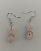 Rose Quartz Dangle Earrings - $8.73