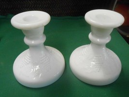 Beautiful Imperial Milk Glass......Pair Of Candle Holders...Grapes Design - £9.01 GBP