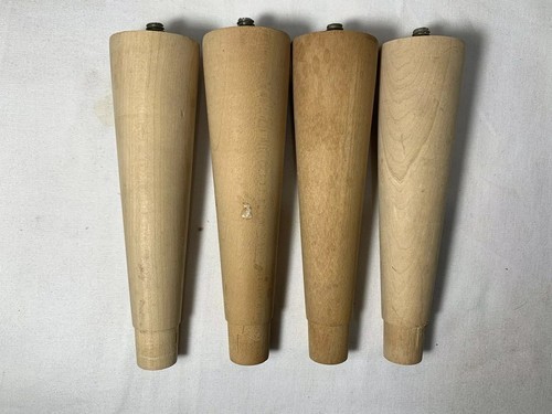 4 Tapered Wood Legs Table Furniture Sofa Feet 5.5&quot; Unfinished NEW - No h... - $8.42