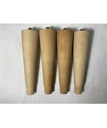 4 Tapered Wood Legs Table Furniture Sofa Feet 5.5&quot; Unfinished NEW - No h... - €7,36 EUR