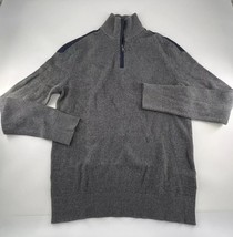 Banana Republic Sweater Mens Large Gray Blue ¼ Zip Pullover Long Sleeve - $16.50