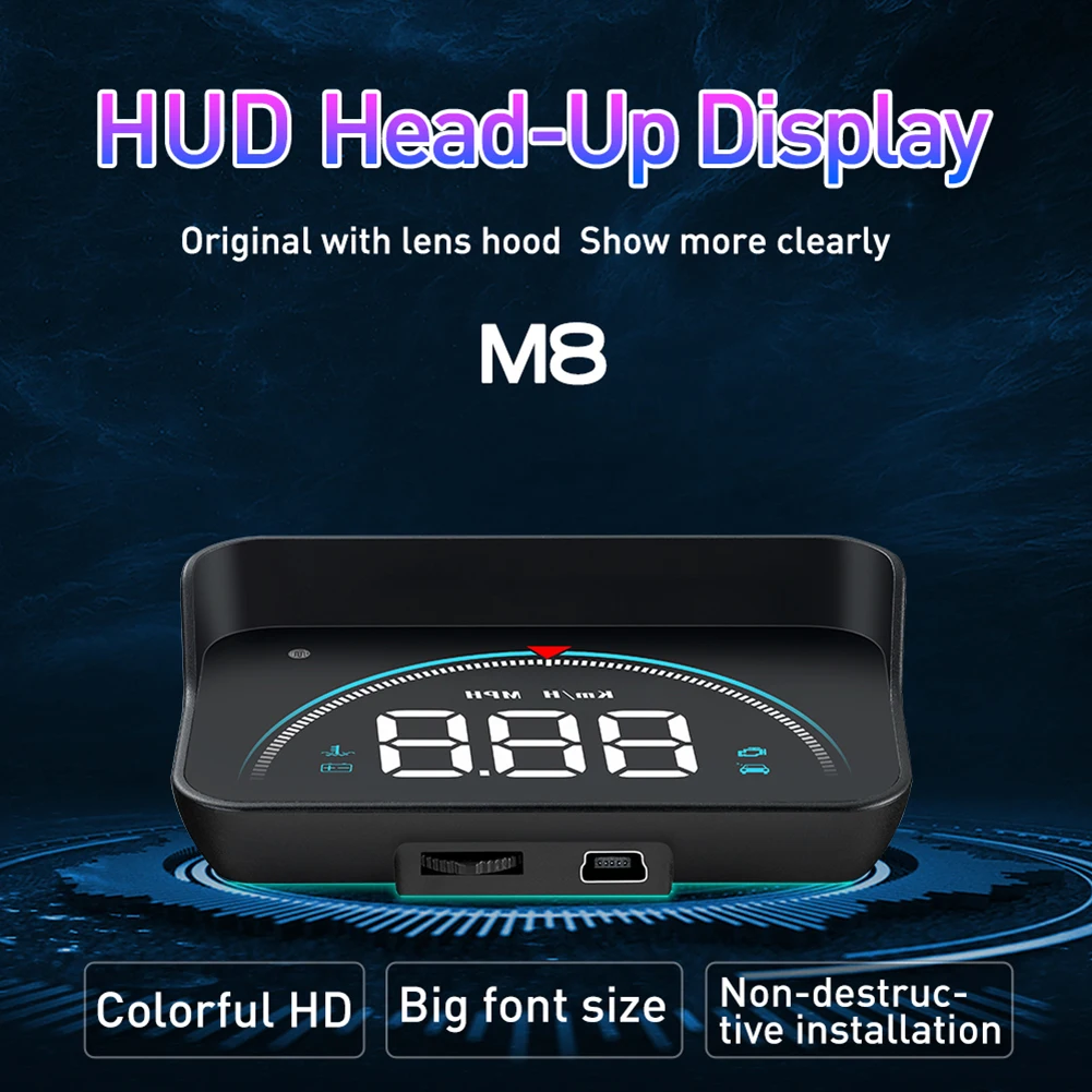 Intelligent Head Up Display Big Font Digital GPS Speedometer Overspeed Warning - £23.50 GBP