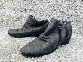 Women&#39;s Blowfish Malibu Size 10 Gray 2 Side Zip Block Heel Boots - £24.58 GBP