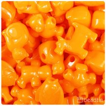 BeadTin Orange Opaque Pet Parade Plastic Pony Beads (2oz) - $2.39