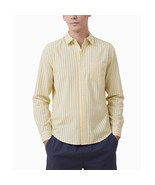 Cotton On Men&#39;s Mayfair Long Sleeve Shirt Yellow Stripe B4HP - €10,53 EUR