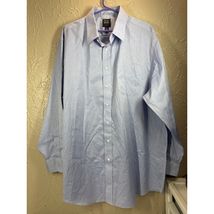 Jos A Banks Traveler Mens Cotton Blue Tailored Fit Dress Shirt Size 18.5... - $24.95