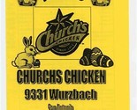 Churchs Chicken Menu #568 Wurzbach San Antonio Texas 2007 - £14.24 GBP