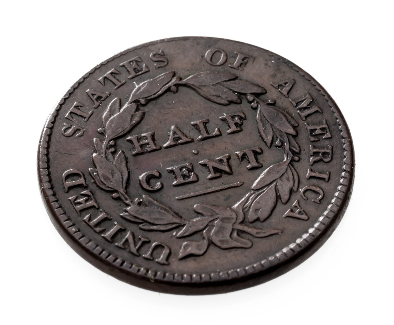1828 13 Stars Half Cent in Very Fine VF Condition, Brown Color, Nice Detail Item image 4