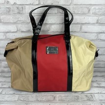 JM New York Tote Bag Large Red Brown Yellow Striped Purse - $474.33 MXN