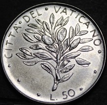 Vatican 50 Lire, 1972 Gem Unc~Olive Branch~700,000 Minted - £7.38 GBP