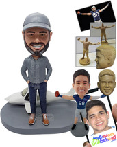 Personalized Bobblehead Casual dude wearin nice sweatshirt pants and really cool - £136.82 GBP