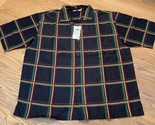 Black Plaid Soft Canvas Button Shirt Regal Wear Mens Sz 3XL NEW With Tags - $13.49