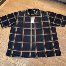 Black Plaid Soft Canvas Button Shirt Regal Wear Mens Sz 3XL NEW With Tags - $13.49