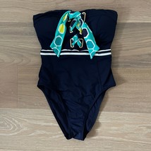 Trina Turk Made in the Shade Bandeau One Piece Swimsuit Midnight sz 2 - $34.99