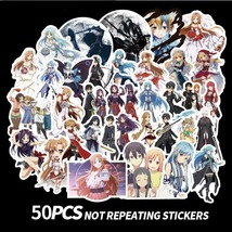 50pcs Sword Art Online SAO Anime Stickers For Wall Decor Fridge Motorcycle Bike  - £7.16 GBP