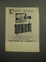 1952 Union-National Unite Triple dresser Advertisement - £14.78 GBP