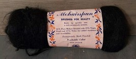 Bernat Mohairspun Brushed Blend 1oz 1 Skein Black VIntage - $14.00