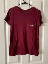 Arizona Jeans Co Burgandy  &quot;UNBOTHERED&quot; Embroidered Pocket Juniors T Shi... - £8.87 GBP