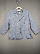 Fashion Bug Women&#39;s Petite Small Long Sleeve Blazer Jacket Gray Vintage - $14.01