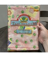Vintage Pink Flower Retro Vinyl Tablecloth Flannel Backed 52 X 52 Best H... - €14,45 EUR
