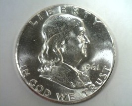 1961 Franklin Half Dollar Nice Uncirculated Nice Unc. Nice Original Coin - £16.54 GBP