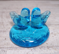 Vintage Double Blue Bird of Happiness on Round Base Signed Ron Ray Love 1992 - £7.12 GBP