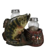 Nautical Fisherman Sea Bass Fishing With Wicker Bags Salt Pepper Shakers... - $37.34 CAD
