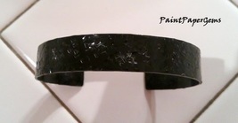 Handmade Textured Black Metal Cuff Bracelet - $7.00