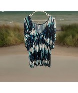 SWIM By Cacique Swim Beach Cover up Size 18/20 blue aqua white - $18.80