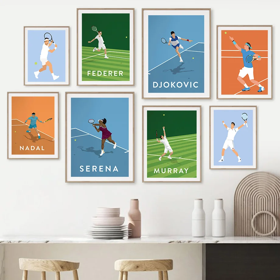 Sporting Wimbledon Tennis ChaAnships Poster Djokovic Federer Nadal Murray Wall A - £23.45 GBP