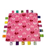 Taggies Pink Hair Bows 12&quot;x12&quot; Lovey Sensory Security Blanket Soother 2015 - $10.09