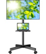 Perlesmith Mobile Tv Stand For 23-60 Inch Lcd Led Flat/Curved Panel, Pst... - $80.98